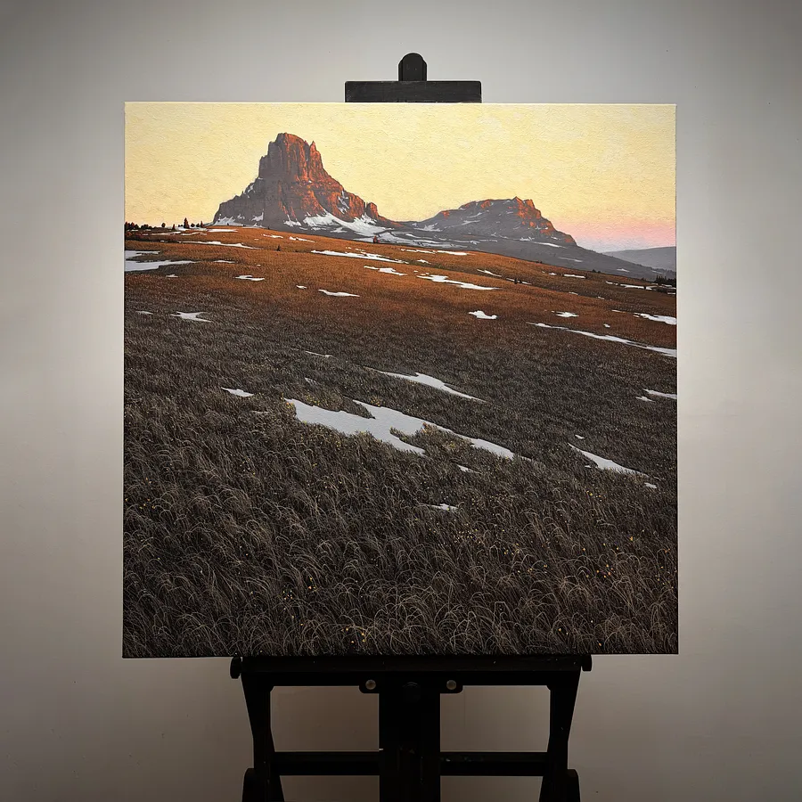 Image of Spring landscape by Oleh Dron, size: 80х80см, made of Canvas, acrylic, from Lviv, Ukraine Photo 1 of 4.