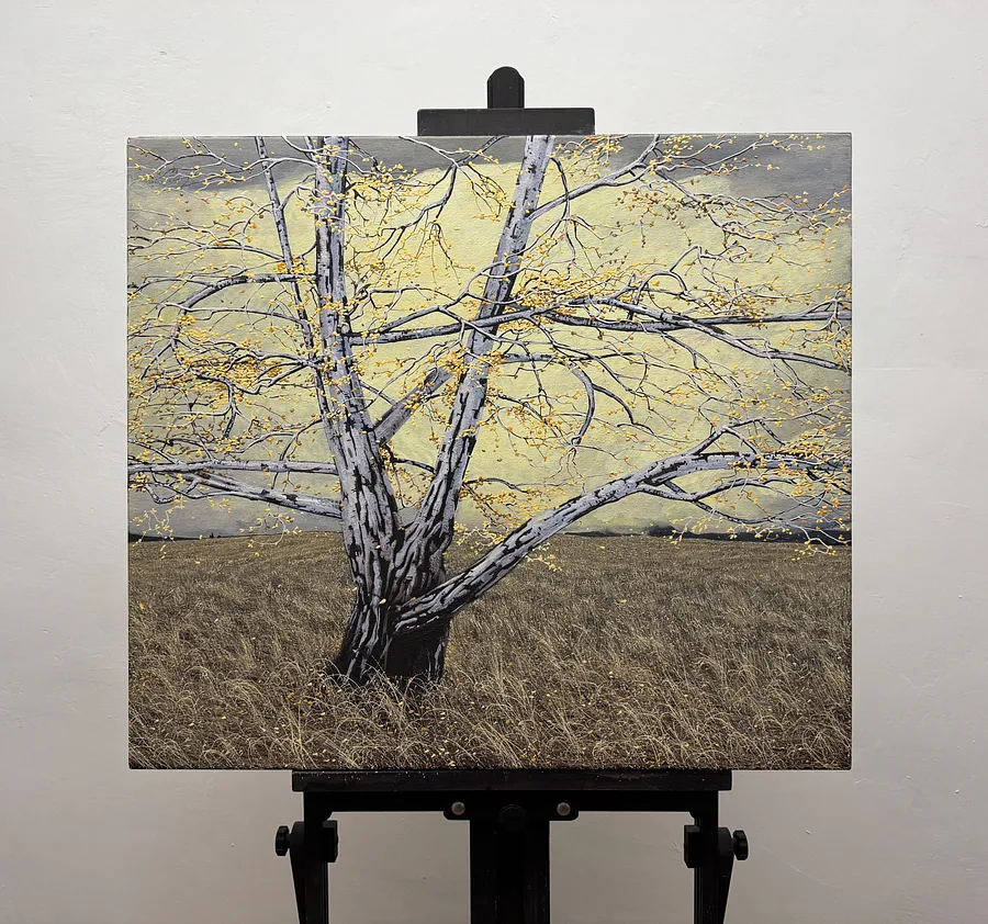 Image of Autumn Landscape by Oleh Dron, size: 80x70, made of Acrylic on canvas, Original artworks medium, from Ukraine, priced at Price on request