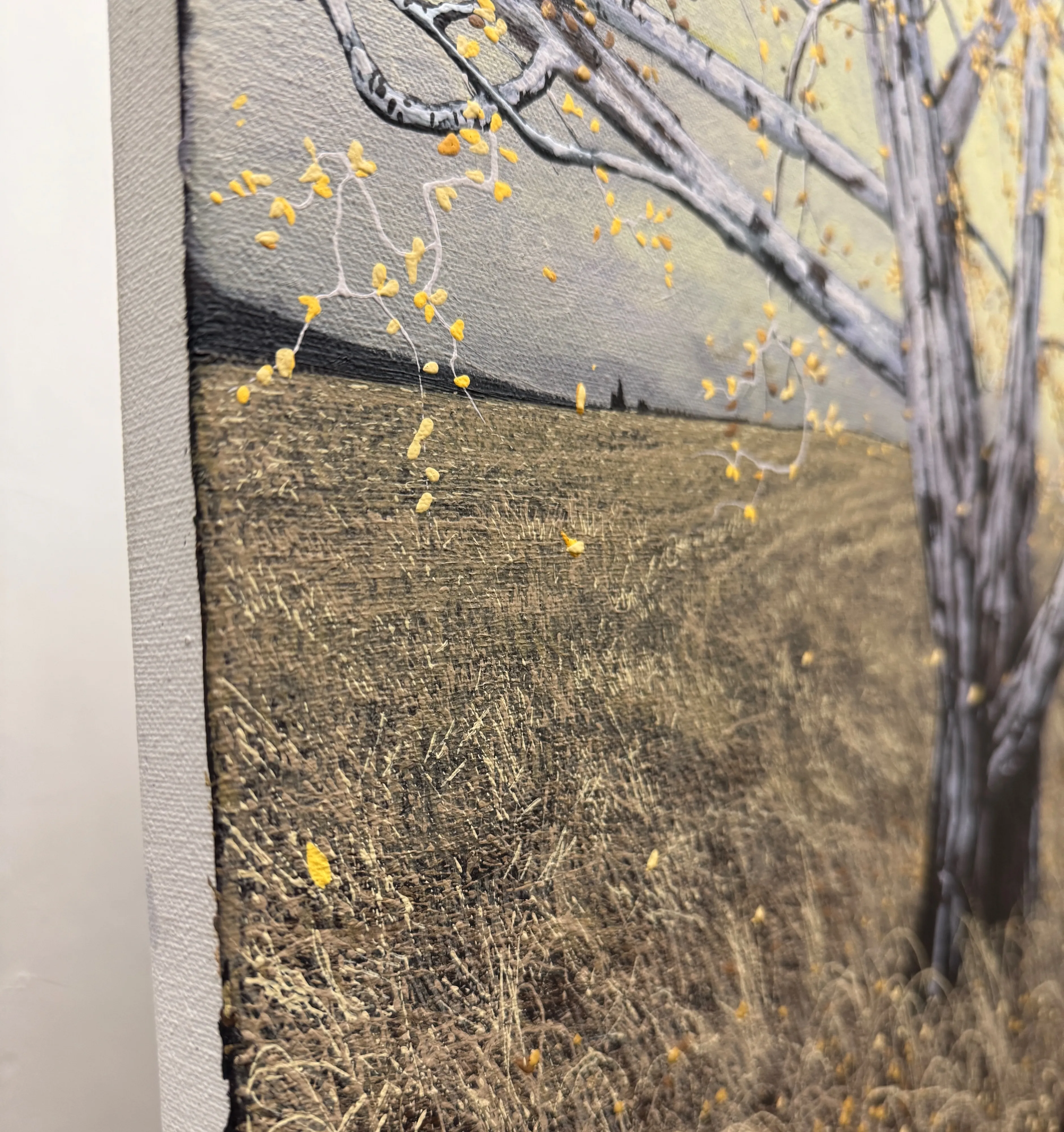 Image of Autumn Landscape by Oleh Dron, size: 80x70, made of Acrylic on canvas, Original artworks medium, from Ukraine, priced at Price on request Photo 4 of 4.
