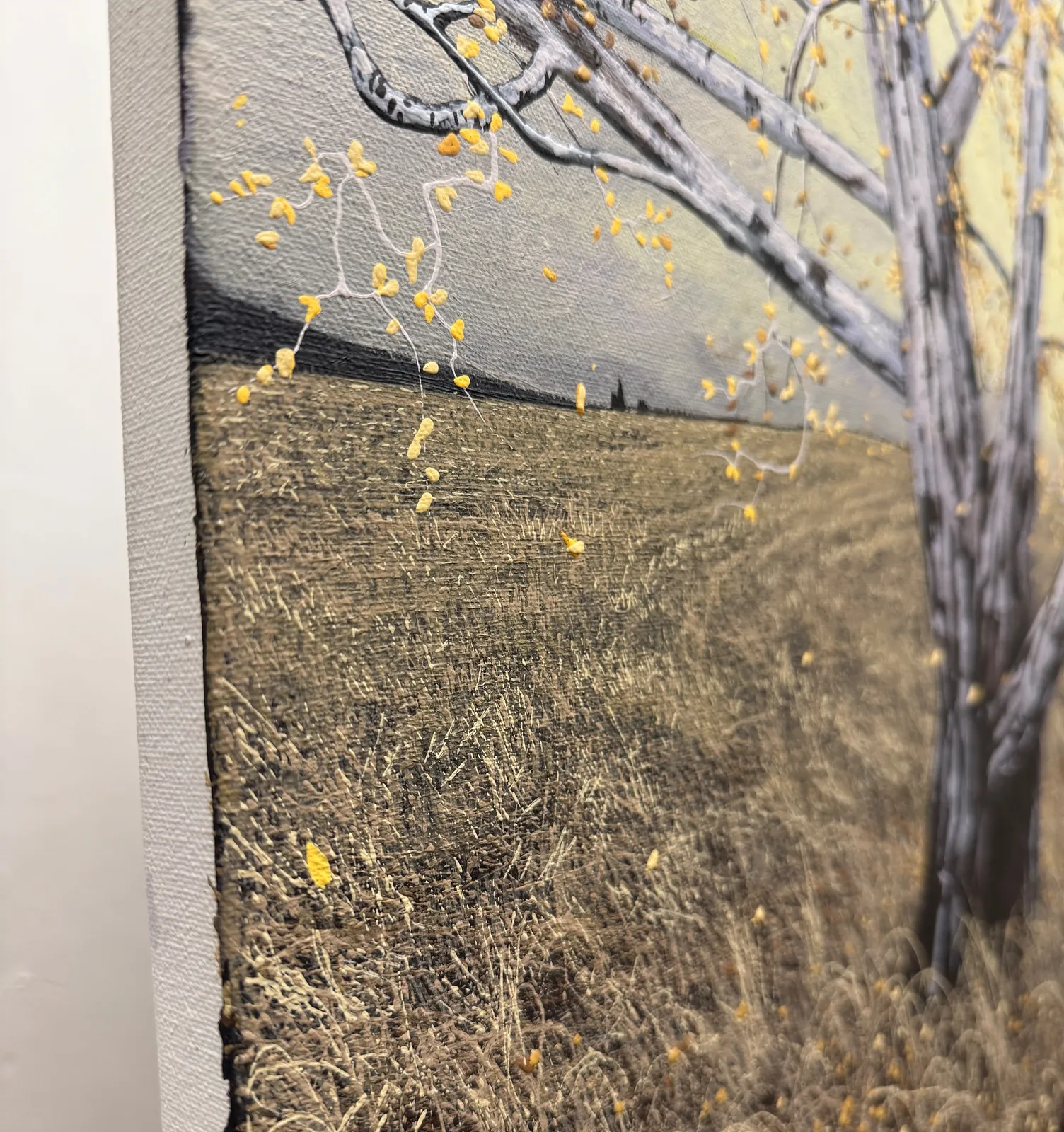 Image of Autumn Landscape by Oleh Dron, size: 80x70, made of Acrylic on canvas, Original artworks medium, from Ukraine, priced at Price on request Photo 4 of 4.
